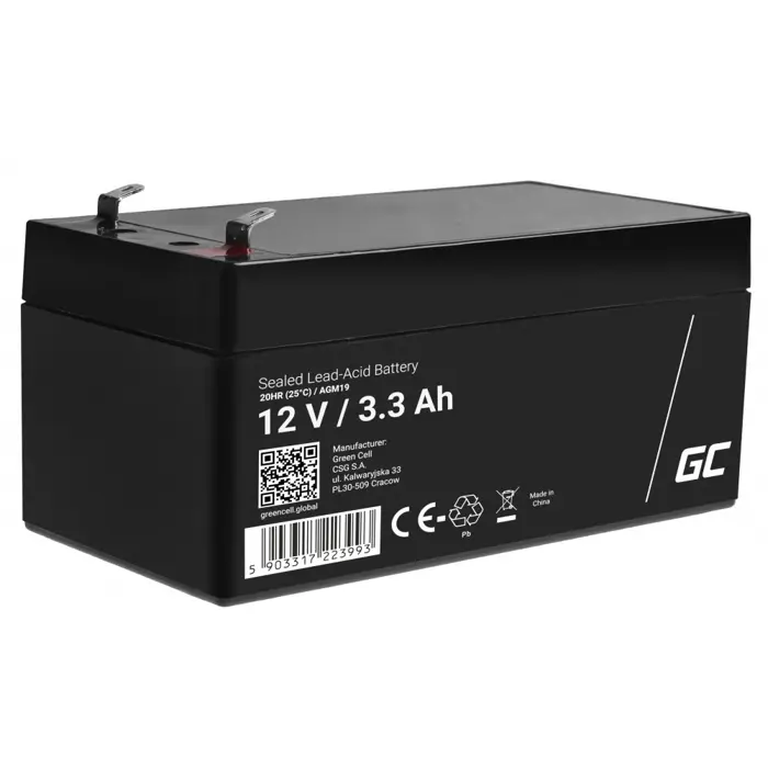 Green Cell (AGM19) baterija AGM 12V/3.3Ah