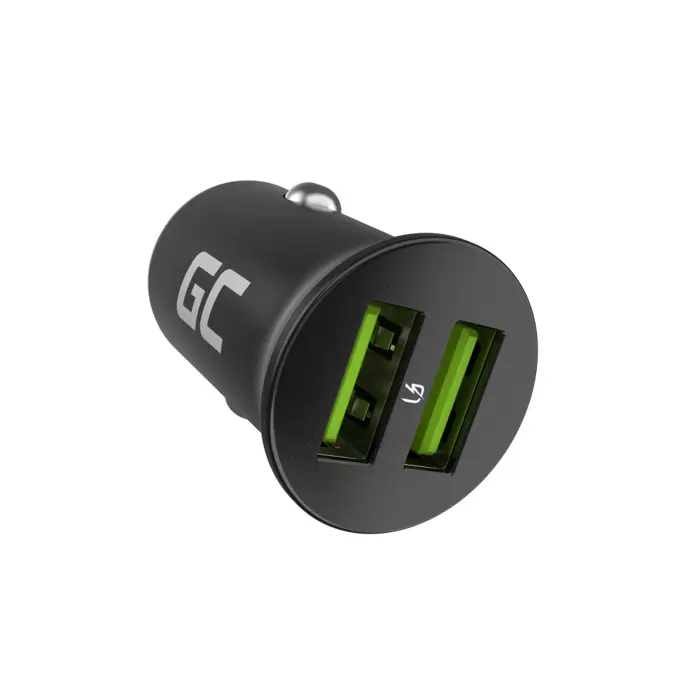 Green Cell GC CADM-GC-36AA - USB-Ladegeraet 36 W 2x USB-A schwarz Flashlight, GPS, Headphones, Mobile phone, Navigator, Other, Portable speaker, Power bank, Smartphone, Smartwatch, Tablet, Telephone, 