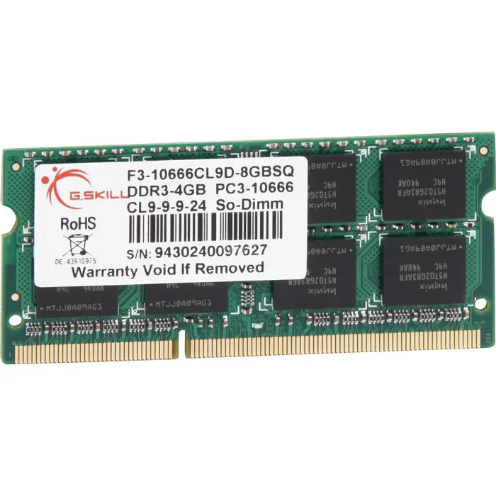 G.Skill DDR3 SO-DIMM 4GB 1333-999 SQ