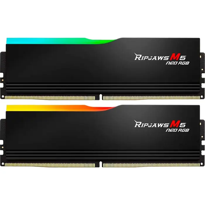 G.Skill DDR5 - 32GB - 6000 - CL - 36 (2x 16 GB) dual kit, memory (black, F5-6000J2836G16GX2-RM5NRK, Ripjaws M5 Neo RGB, AMD EXPO)