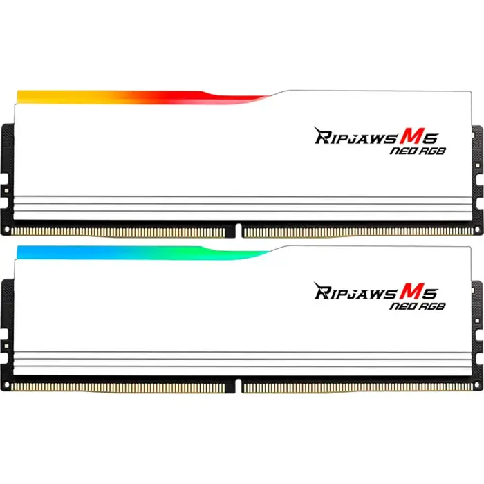G.Skill DDR5 - 32GB - 6000 - CL - 36 (2x 16 GB) dual kit, memory (white, F5-6000J2836G16GX2-RM5NRW, Ripjaws M5 Neo RGB, AMD EXPO)