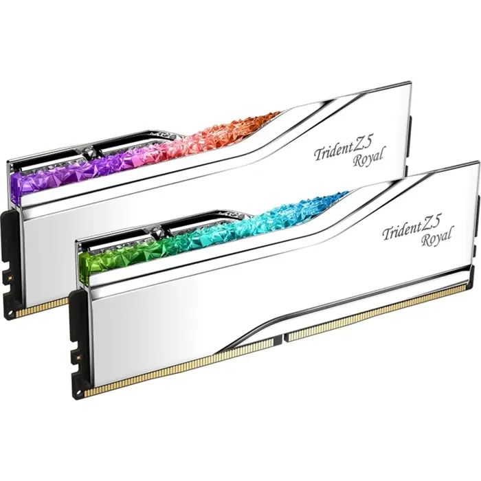 G.Skill DDR5 - 64GB - 6400 - CL - 32 (2x 32 GB) dual kit, RAM (silver, F5-6400J3239G32GX2-TR5S, Trident Z5 Royal, INTEL XMP)
