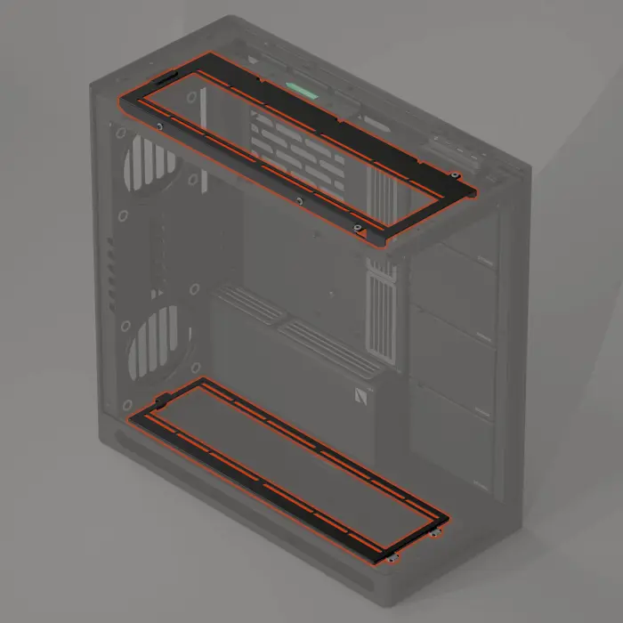 HAVN HS 420 Fan Brackets für 360 mm Radiatoren - schwarz-HVN-AS-HS420-06-36A