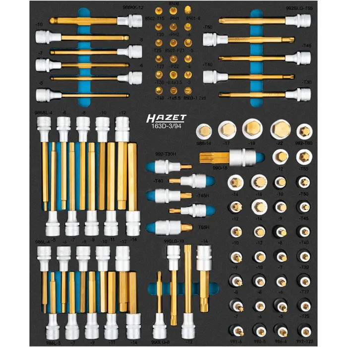 Hazet screwdriver socket set 163D-3/94, size 1/2++ 94 pieces