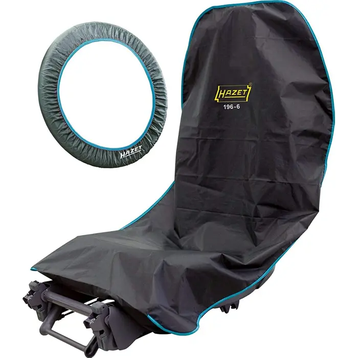 Hazet seat-steering wheel seat cover set 196-6 / 2, protective cover (black, waterproof, oil and grease repellent)