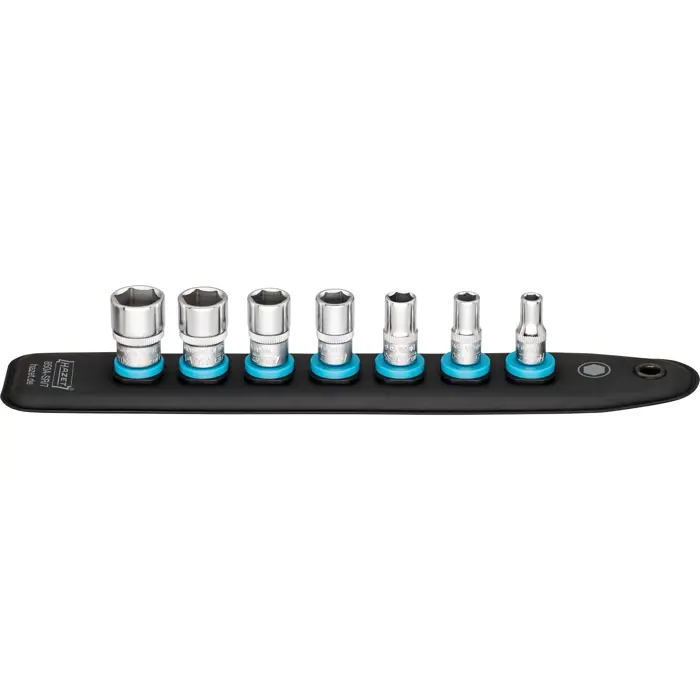 Hazet SmartRail 1/4 socket wrench 850A-SR/7, hexagon, 7-piece (black, SW 3/16 - 9/16, short)
