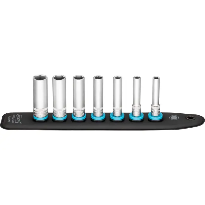 Hazet SmartRail 1/4 socket wrench 850LG-SR/7, hexagon, 7-piece (black, SW 5.5 - SW 13, long)