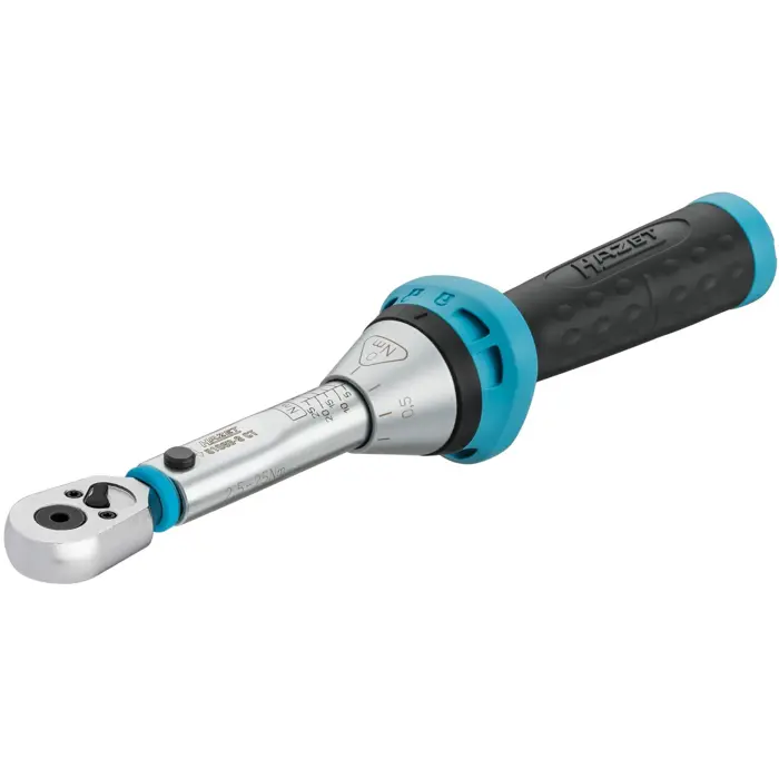 Hazet torque wrench 5108B-3CT for bits, 1/4" blue/black, reversible ratchet