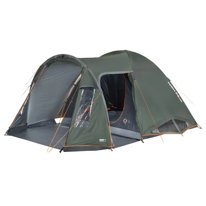 High Peak dome tent Tessin 4.1 (dark green/grey, with tunnel porch, Climate Protection 80)