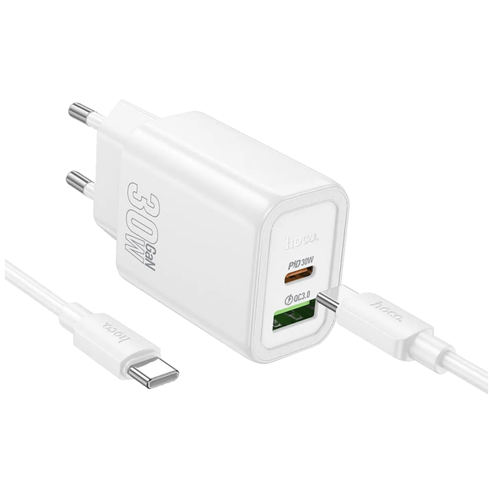 hoco-punjac-kucni-sa-type-c-kabelom-pd30w-qc30-n63-gentle-ty-6329-dez-59475.webp