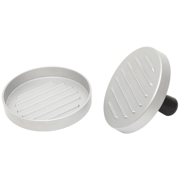 home Preša za hamburgere, rebrasti aluminij, promjer 115 mm - GRT06
