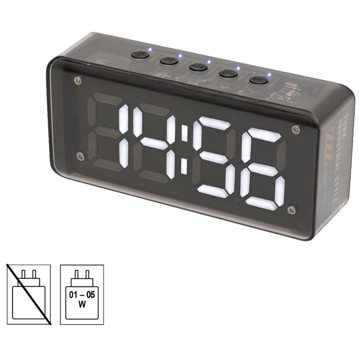 home Sat sa alarmom, FM radio, Bluetooth, microSD, USB, 3W - MECHACLOCK