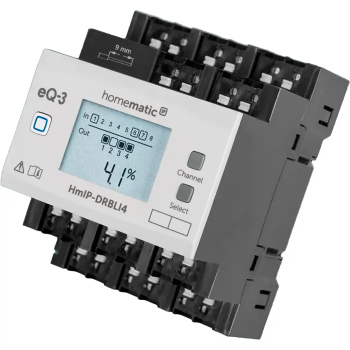 Homematic IP blind actuator for DIN rail mounting – 4-fold (HmIP-DRBLI4), relay