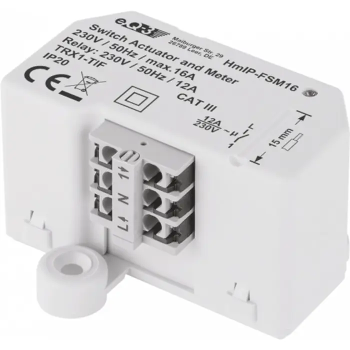 Homematic IP flush-mounted switching measuring actuator, 16A (HmIP-FSM16), switch