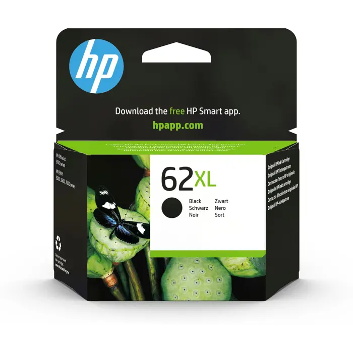 HP 62XL BLACK INK CARTRIDGE/EN/RU/FR/EN/CZ/HU