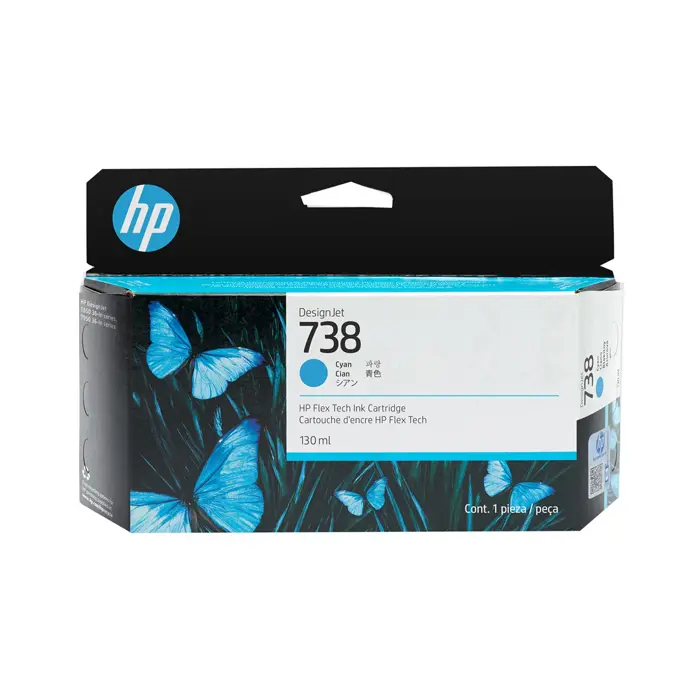 HP 738 Cyan Ink Cartridge 130ml
