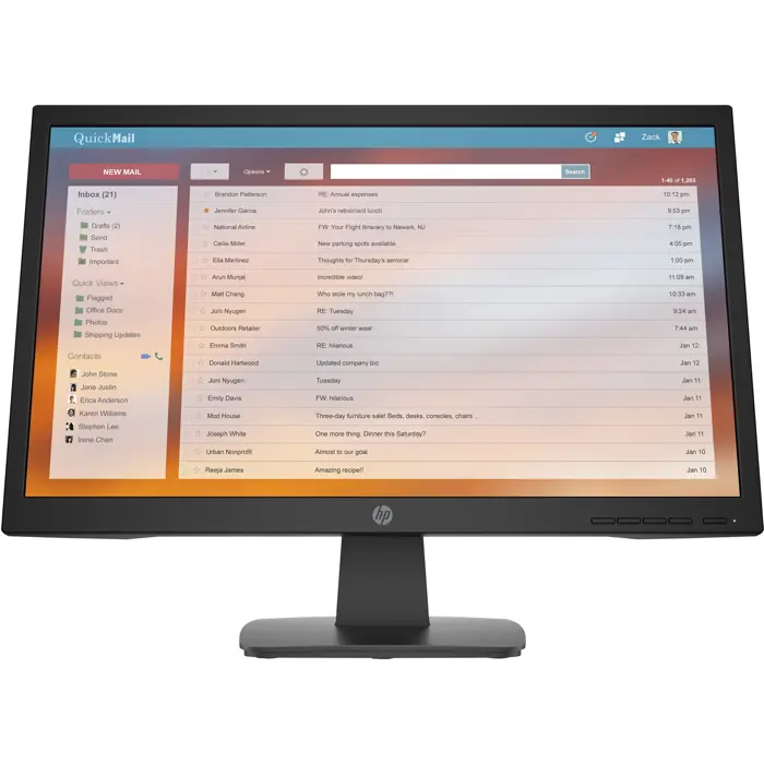 HP P22v G4 computer monitor 54.6 cm (21.5") 1920 x 1080 pixels Full HD Black