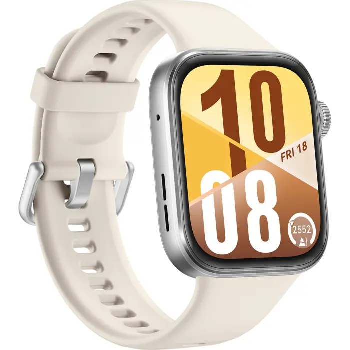 Huawei Watch Fit 4 (Seiya-B19F), Smartwatch silver, white fluoroelastomer strap
