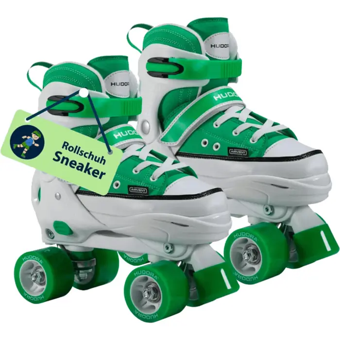 HUDORA Roller Skates size 36-39, roller skates green/white, sneaker look