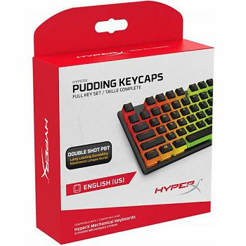 HyperX Pudding Keycaps Full  Set (Black PBT) - US