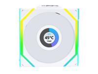 Ventilator za ohišje Lian Li UNI FAN SL Wireless LCD 120 ARGB PWM 120mm, bel - 12SLLCD1W1W