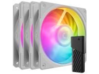 Ventilator za ohišje Cooler Master Mobius 120P ARGB PWM 120mm, 3 Pack + kontroler, bel - MFZ-M2DW-243P2-R1