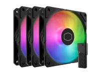 Ventilator za ohišje Cooler Master SickleFlow Edge 120 ARGB PWM 120mm, komplet 3 kom, črn - MFX-B2DN-253P2-R2