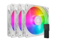 Ventilator za ohišje Cooler Master SickleFlow Edge 120 ARGB White Edition, PWM 120mm, komplet 3 kom, bel - MFX-B2DW-253P2-R2