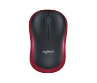 Miška Logitech M185 Wireless, nano, optična, rdeča - 910-002240