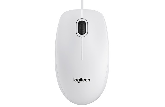 Miška Logitech OEM B100 Optical mouse, bela, USB - 910-003360