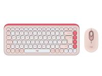 Tipkovnica in miška Logitech POP Icon Combo, Bluetooth, roza, SLO g. - 920-013142