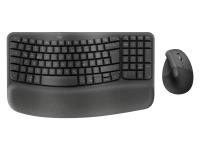 Tipkovnica in miška Logitech Wave Keys and Lift COMBO, Wireless, grafitna, SLO g. - 920-013635