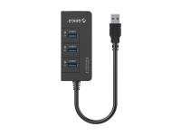 Priključna postaja USB 3.0, 3x USB-A, RJ45 Ethernet, črna, ORICO HR01-U3 - HR01-U3-V1-BK