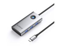 Priključna postaja USB-C, 6 v 1, 3xUSB-A 3.0, USB-C 3.0, HDMI 4K@30Hz, USB-C PD100W, ORICO PW11-6P - PW11-6P-GY-EP