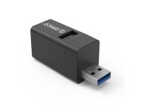 USB hub s 3 vhodi, 1x USB 3.0, 2x USB 2.0, Alu črn, ORICO MINI-U32L - MINI-U32L-BK-BP