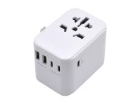 Potovalni polnilec Ewent EW1470, univerzalni, EU/USA/UK/AUS/CN/IT, 2xUSB-A, 3xUSB-C, bel - EW1470