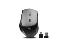Miška Ewent Dual-Connect Silent Wireless, USB-A, USB-C, 2400dpi, črna - EW3245