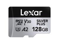 Spominska kartica Lexar Professional SILVER Plus, micro SDXC, 128GB, U3, V30, A2, UHS-I, z adapterjem - LMSSIPL128G-BNANG