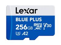 Spominska kartica Lexar BLUE PLUS, Micro SDXC, 256GB, 170MB/s, U3, V30, A2, UHS-I, z adapterjem - LMSBLPL256G-BNANG