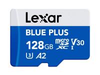 Spominska kartica Lexar BLUE PLUS, Micro SDXC, 128GB, 170MB/s, U3, V30, A2, UHS-I, z adapterjem - LMSBLPL128G-BNANG
