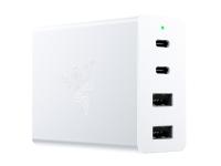 Stenski polnilec Razer 4-port USB-C 130W GaN, 2x USB-C PD 100W, 2x USB-A, bel - RC21-01700200-R3M1