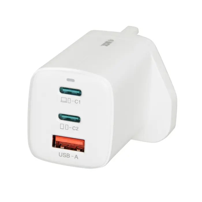 iBOX C-65 White, GaN 65W universal charger UK plug