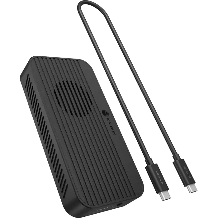 Icy Box IB-1980M-80G M.2 NVMe SSD enclosure (black, with integrated fan)