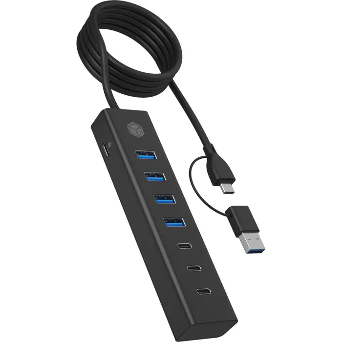 ICY BOX IB-HUB1737-C3, USB hub (black)