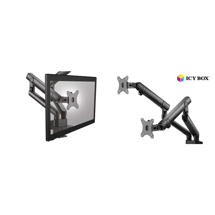 ICY BOX IB-MS314-T, holder (black, 2 monitors)