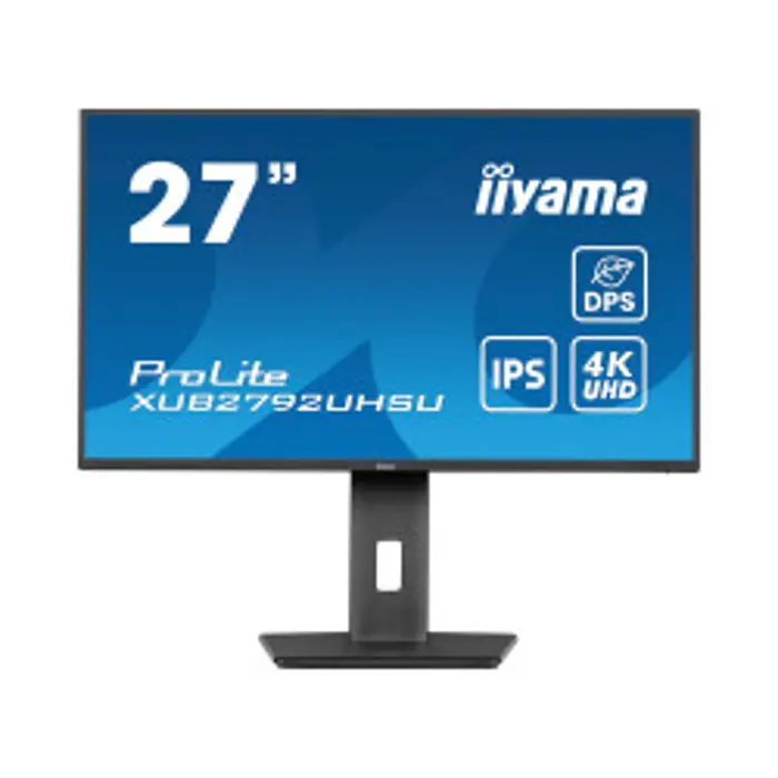 IIYAMA 27" ProLite XUB2792UHSU-B6 4K UHD (3840x2160) IPS, 60Hz, 16:9, 4ms, 350cd/m2, 1300:1,  Pivot, 4ms, 350cd/m2, 1xHDMI/DP, 3×USB-A, 1xUSB-C PD, pivot, zvučnici, crni