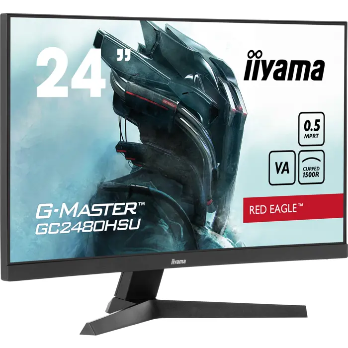 IIYAMA Monitor LED GC2480HSU-B1 23.6" VA Curved 1920 x 1080 180Hz 300 cd/m 3000:1 HDMI DP USB HUB Tilt