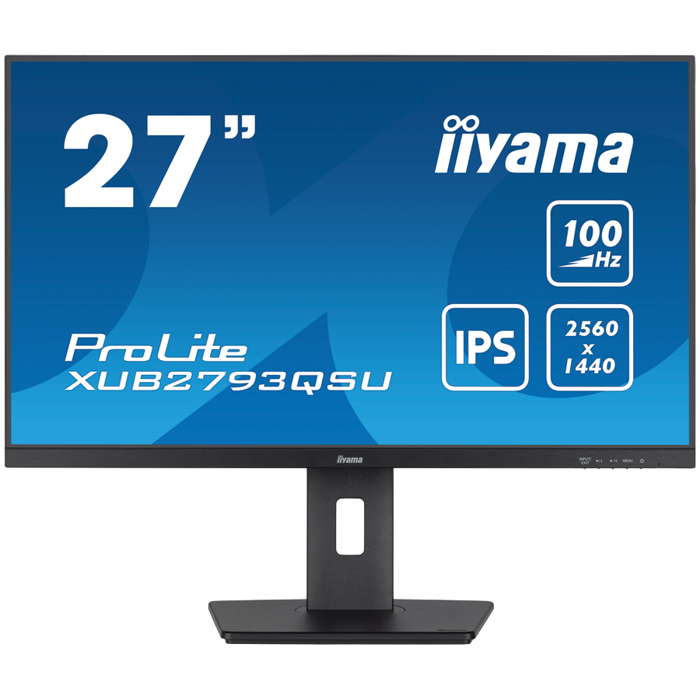 IIYAMA Monitor LED XUB2793QSU-B7 27" IPS 2560 x 1440 @100Hz 300 cd/m² 1300:1 1ms HDMI DP USB Hub 3.2 height, swivel, tilt, pivot (rotation both sides)
