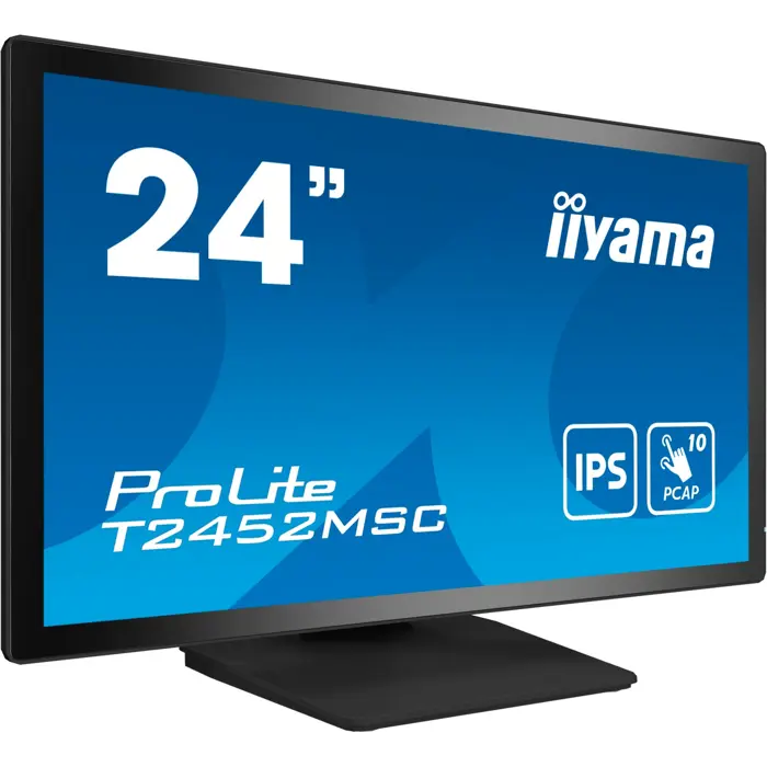 iiyama ProLite T2452MSC-B1, LED monitor - 23.8 - black, Full HD, IPS, touchscreen, HDMI, DisplayPort, USB