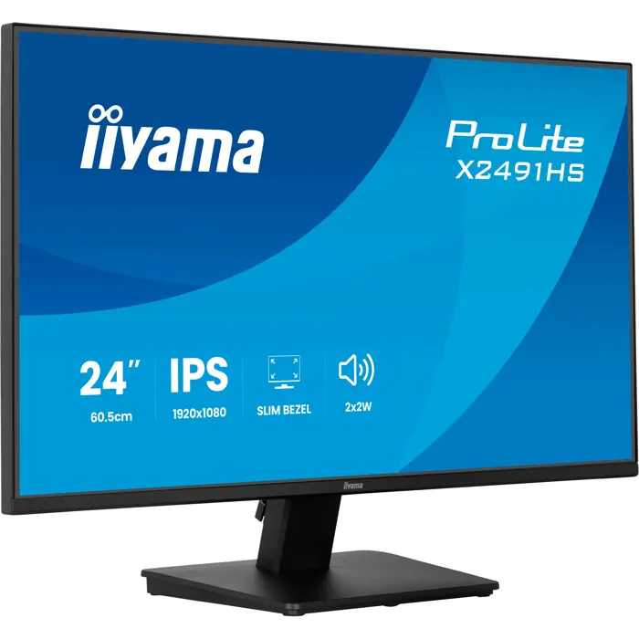 Iiyama ProLite X2491HS-B1 (60.5 cm (23.8 inches), black (matt), FullHD, IPS, HDMI, DP, speakers, 120Hz panel)